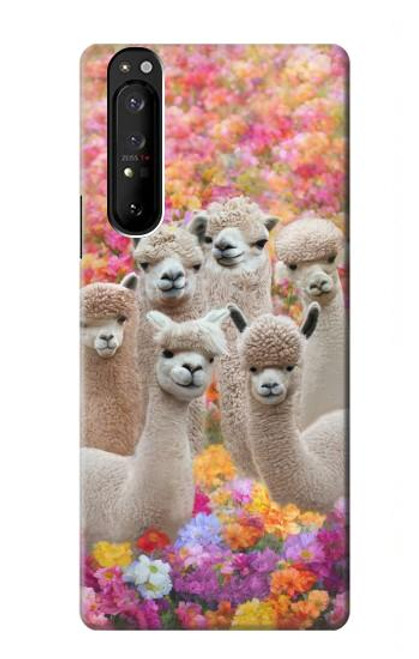 W3916 Alpaca Family Baby Alpaca Hard Case and Leather Flip Case For Sony Xperia 1 III