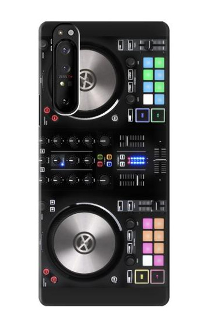 W3931 DJ Mixer Graphic Paint Hard Case and Leather Flip Case For Sony Xperia 1 III