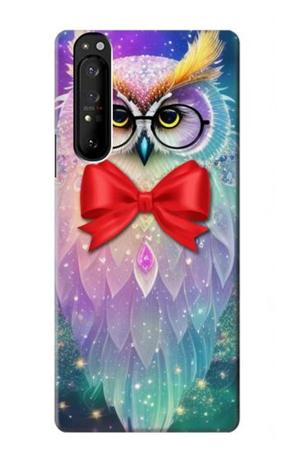 W3934 Fantasy Nerd Owl Hard Case and Leather Flip Case For Sony Xperia 1 III