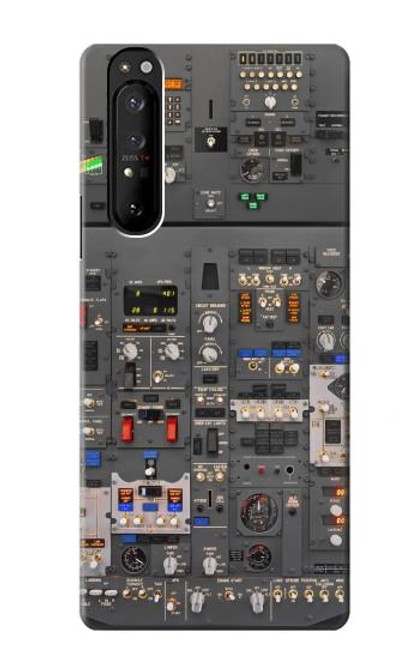 W3944 Overhead Panel Cockpit Hard Case and Leather Flip Case For Sony Xperia 1 III