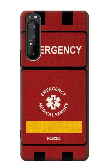 W3957 Emergency Medical Service Hard Case and Leather Flip Case For Sony Xperia 1 II