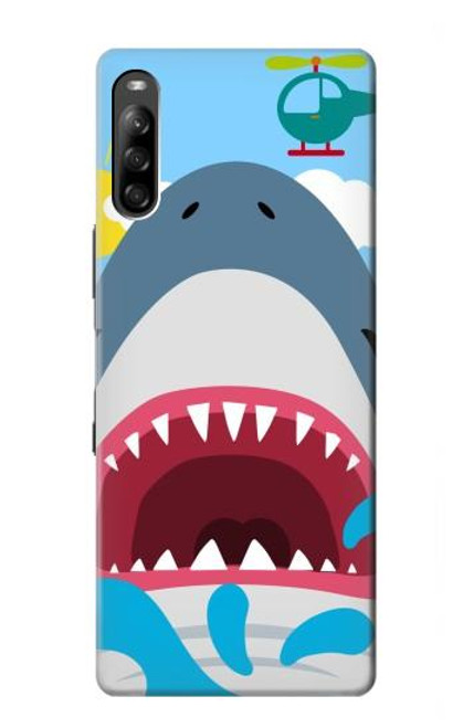 W3947 Shark Helicopter Cartoon Hard Case and Leather Flip Case For Sony Xperia L4