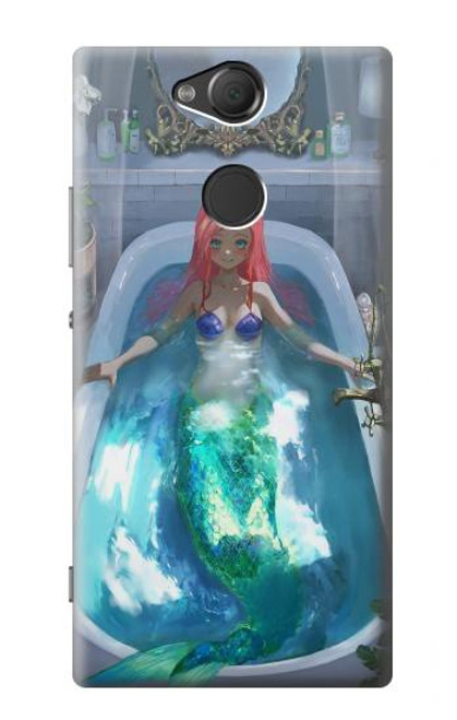 W3912 Cute Little Mermaid Aqua Spa Hard Case and Leather Flip Case For Sony Xperia XA2