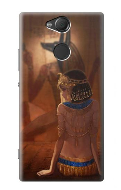 W3919 Egyptian Queen Cleopatra Anubis Hard Case and Leather Flip Case For Sony Xperia XA2