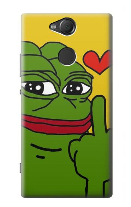 W3945 Pepe Love Middle Finger Hard Case and Leather Flip Case For Sony Xperia XA2