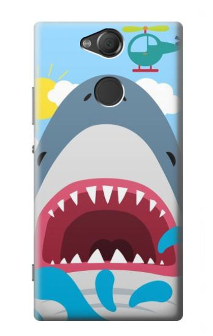 W3947 Shark Helicopter Cartoon Hard Case and Leather Flip Case For Sony Xperia XA2