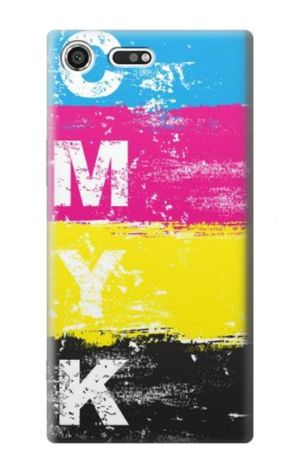 W3930 Cyan Magenta Yellow Key Hard Case and Leather Flip Case For Sony Xperia XZ Premium