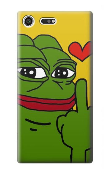 W3945 Pepe Love Middle Finger Hard Case and Leather Flip Case For Sony Xperia XZ Premium
