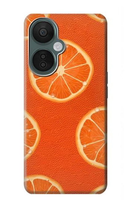 W3946 Seamless Orange Pattern Hard Case and Leather Flip Case For OnePlus Nord CE 3 Lite, Nord N30 5G
