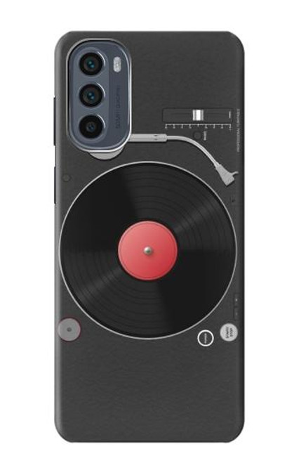 W3952 Turntable Vinyl Record Player Graphic Hard Case and Leather Flip Case For Motorola Moto G62 5G