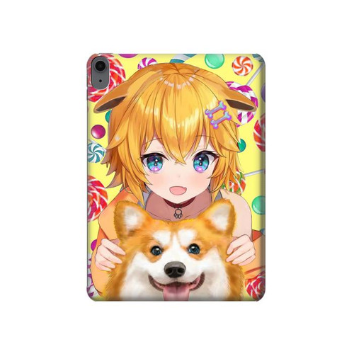 W3918 Baby Corgi Dog Corgi Girl Candy Tablet Hard Case For iPad Air (2022,2020, 4th, 5th), iPad Pro 11 (2022, 6th)