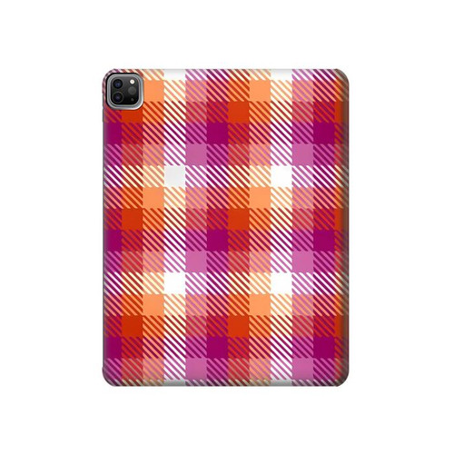 W3941 LGBT Lesbian Pride Flag Plaid Tablet Hard Case For iPad Pro 12.9 (2022,2021,2020,2018, 3rd, 4th, 5th, 6th)