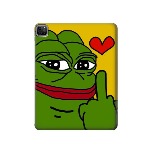 W3945 Pepe Love Middle Finger Tablet Hard Case For iPad Pro 12.9 (2022,2021,2020,2018, 3rd, 4th, 5th, 6th)