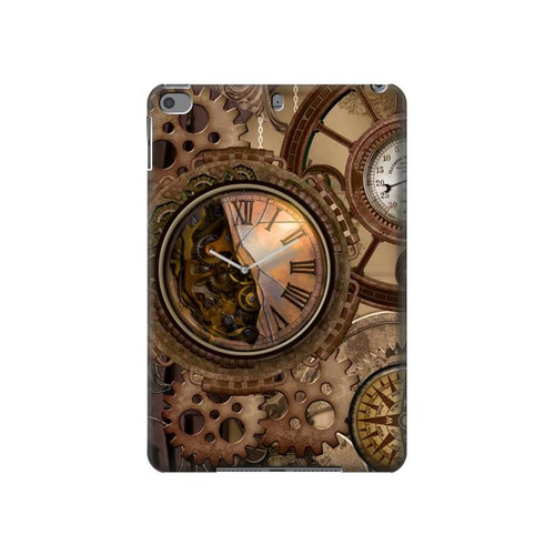W3927 Compass Clock Gage Steampunk Tablet Hard Case For iPad mini 4, iPad mini 5, iPad mini 5 (2019)