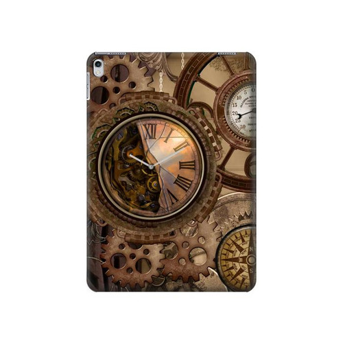 W3927 Compass Clock Gage Steampunk Tablet Hard Case For iPad Air 2, iPad 9.7 (2017,2018), iPad 6, iPad 5