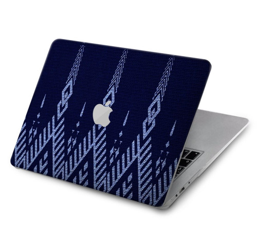 W3950 Textile Thai Blue Pattern Hard Case Cover For MacBook Air 13″ - A1932, A2179, A2337