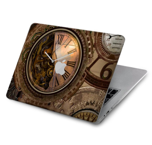 W3927 Compass Clock Gage Steampunk Hard Case Cover For MacBook Pro 13″ - A1706, A1708, A1989, A2159, A2289, A2251, A2338