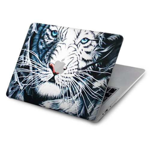 W0265 White Tiger Hard Case Cover For MacBook Air 15″ (2023,2024) - A2941, A3114