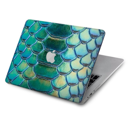 W3414 Green Snake Scale Graphic Print Hard Case Cover For MacBook Air 15″ (2023,2024) - A2941, A3114