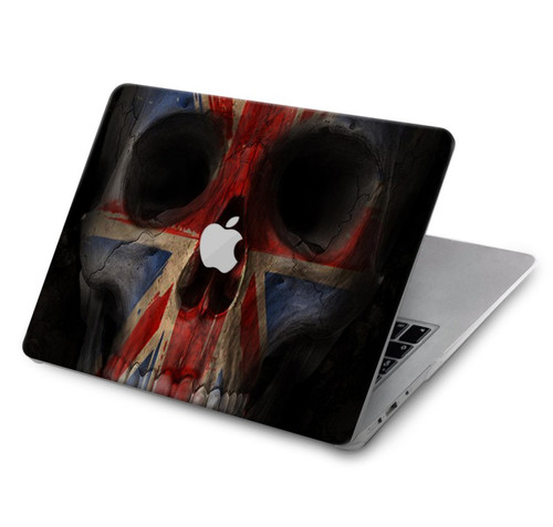 W3848 United Kingdom Flag Skull Hard Case Cover For MacBook Air 15″ (2023,2024) - A2941, A3114