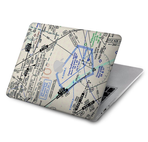 W3882 Flying Enroute Chart Hard Case Cover For MacBook Air 15″ (2023,2024) - A2941, A3114