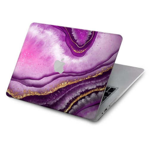 W3896 Purple Marble Gold Streaks Hard Case Cover For MacBook Air 15″ (2023,2024) - A2941, A3114