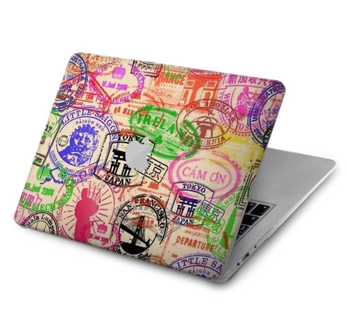 W3904 Travel Stamps Hard Case Cover For MacBook Air 15″ (2023,2024) - A2941, A3114