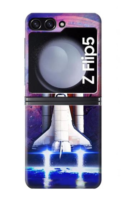 W3913 Colorful Nebula Space Shuttle Hard Case For Samsung Galaxy Z Flip 5