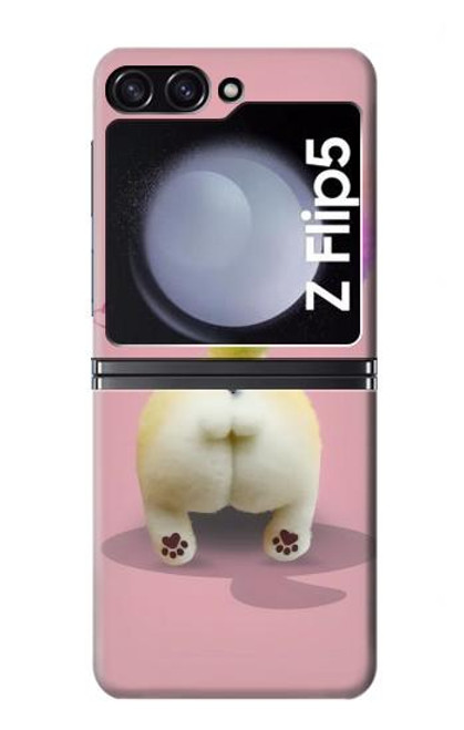 W3923 Cat Bottom Rainbow Tail Hard Case For Samsung Galaxy Z Flip 5