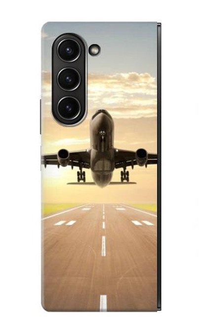 W3837 Airplane Take off Sunrise Hard Case For Samsung Galaxy Z Fold 5
