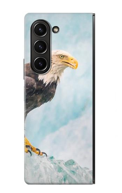 W3843 Bald Eagle On Ice Hard Case For Samsung Galaxy Z Fold 5