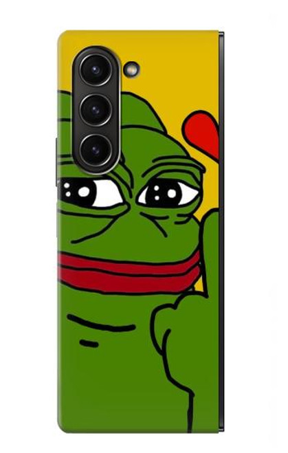 W3945 Pepe Love Middle Finger Hard Case For Samsung Galaxy Z Fold 5