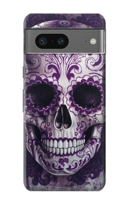 W3582 Purple Sugar Skull Hard Case and Leather Flip Case For Google Pixel 7a