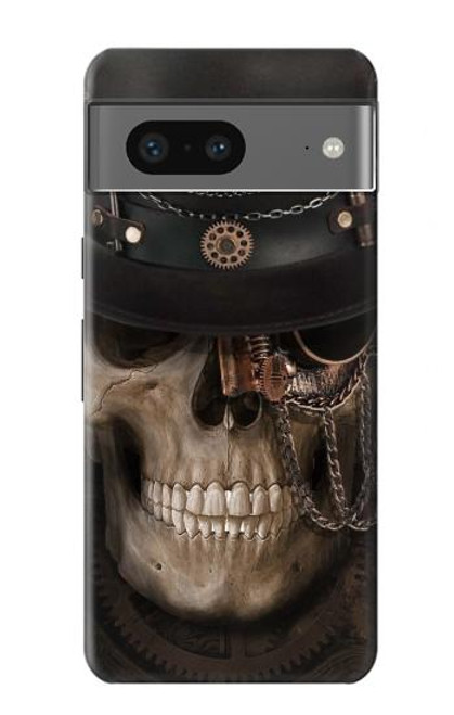 W3852 Steampunk Skull Hard Case and Leather Flip Case For Google Pixel 7a