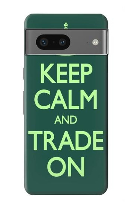 W3862 Keep Calm and Trade On Hard Case and Leather Flip Case For Google Pixel 7a