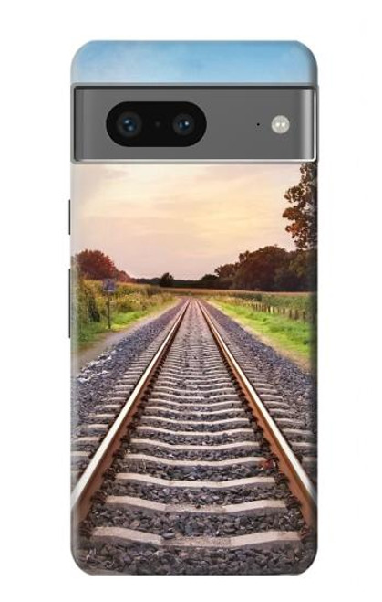 W3866 Railway Straight Train Track Hard Case and Leather Flip Case For Google Pixel 7a