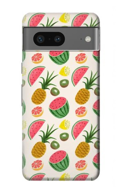 W3883 Fruit Pattern Hard Case and Leather Flip Case For Google Pixel 7a