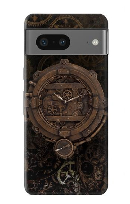 W3902 Steampunk Clock Gear Hard Case and Leather Flip Case For Google Pixel 7a