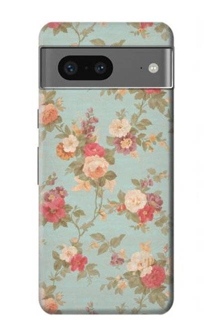 W3910 Vintage Rose Hard Case and Leather Flip Case For Google Pixel 7a