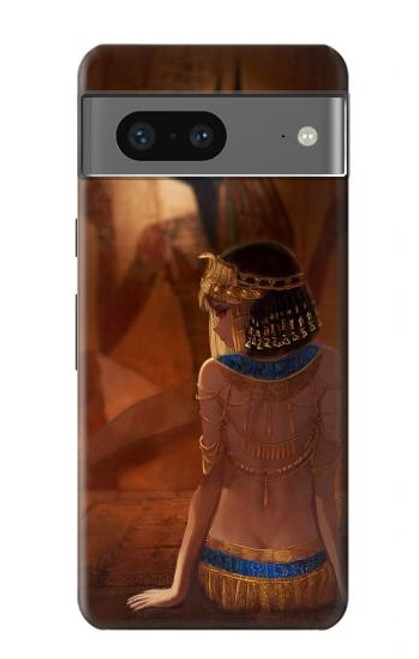 W3919 Egyptian Queen Cleopatra Anubis Hard Case and Leather Flip Case For Google Pixel 7a