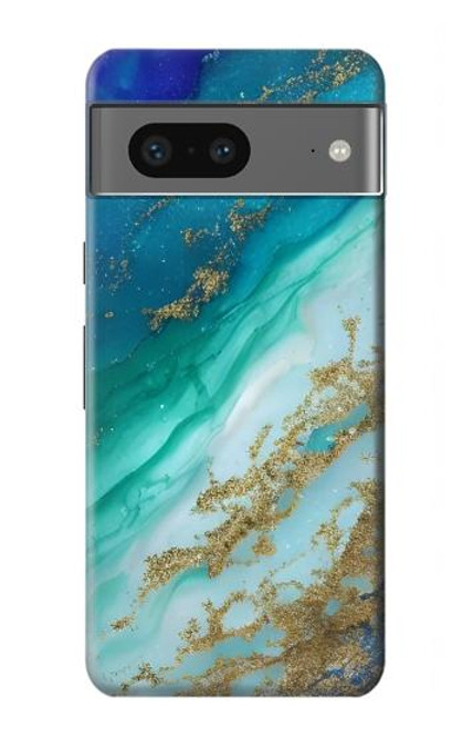 W3920 Abstract Ocean Blue Color Mixed Emerald Hard Case and Leather Flip Case For Google Pixel 7a