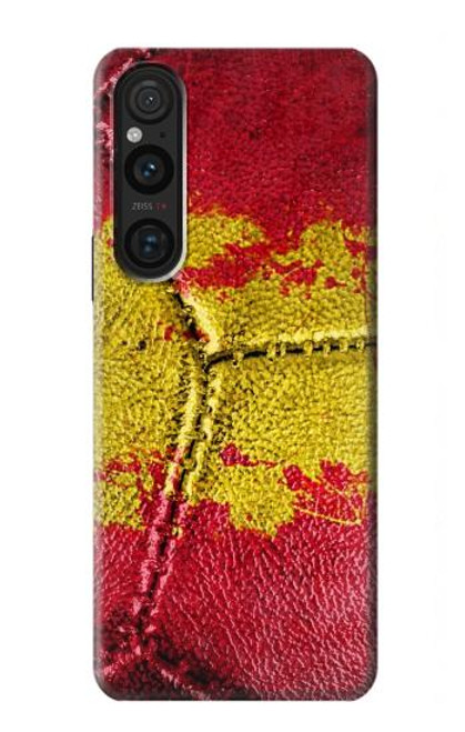 W3315 Spain Flag Vintage Football Graphic Hard Case and Leather Flip Case For Sony Xperia 1 V