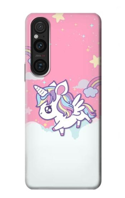 W3518 Unicorn Cartoon Hard Case and Leather Flip Case For Sony Xperia 1 V