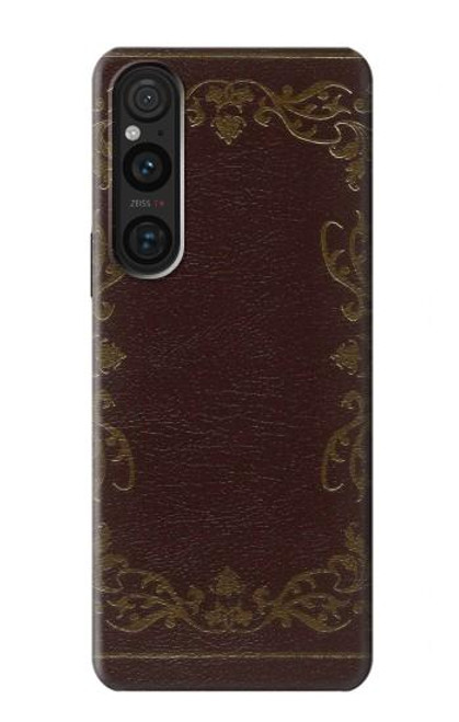 W3553 Vintage Book Cover Hard Case and Leather Flip Case For Sony Xperia 1 V
