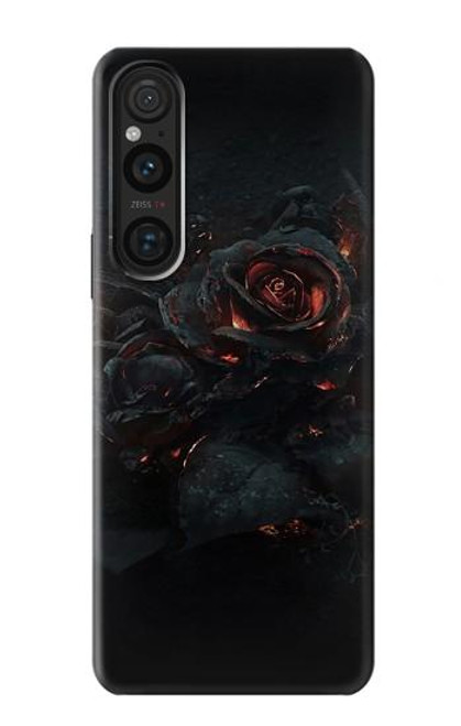 W3672 Burned Rose Hard Case and Leather Flip Case For Sony Xperia 1 V