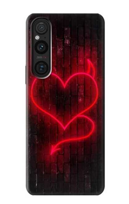 W3682 Devil Heart Hard Case and Leather Flip Case For Sony Xperia 1 V