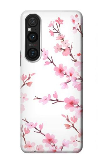 W3707 Pink Cherry Blossom Spring Flower Hard Case and Leather Flip Case For Sony Xperia 1 V