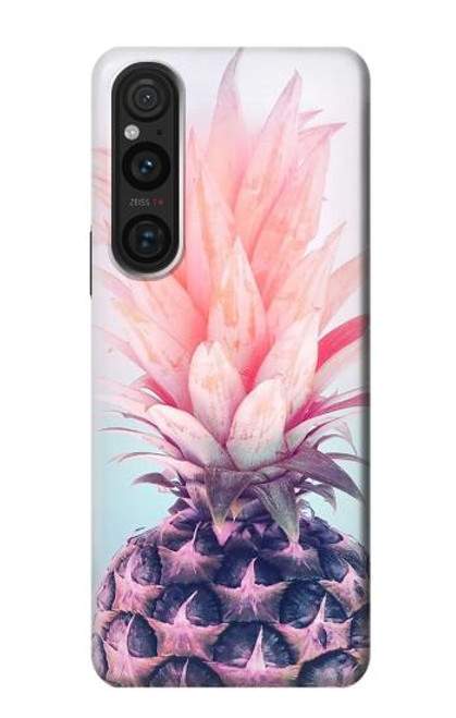 W3711 Pink Pineapple Hard Case and Leather Flip Case For Sony Xperia 1 V