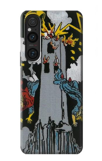 W3745 Tarot Card The Tower Hard Case and Leather Flip Case For Sony Xperia 1 V