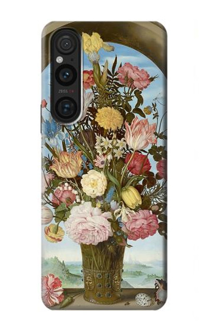 W3749 Vase of Flowers Hard Case and Leather Flip Case For Sony Xperia 1 V